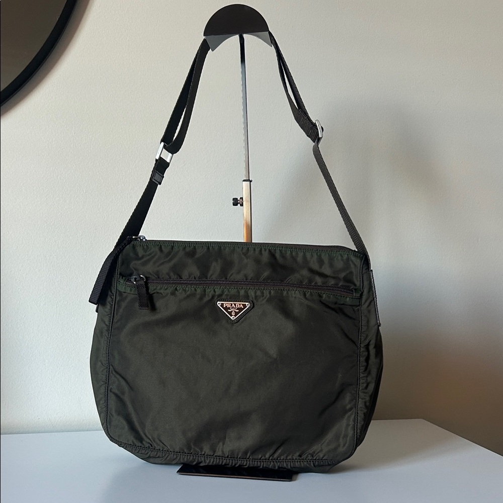 Prada Olive Crossbody Messenger Bag